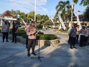 Polres Majalengka Gelar Apel Pasukan Dalam Rangka Pengamanan Unras Dari Serikat Pekerja Majalengka