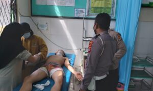 Satlantas Polresta Serkot Olah TKP Laka Lantas di Jalan Raya Palka