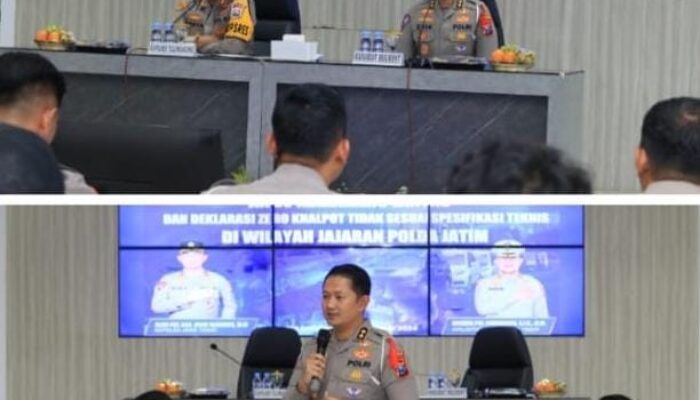 Polda Jatim Gelar Anev Mahameru Lantas dan Deklarasi Zero Knalpot Tidak Sesuai Spesifikasi Teknis