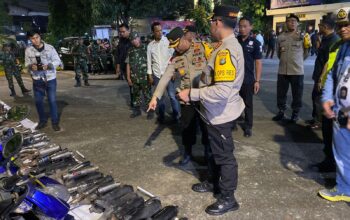 Operasi Kejahatan Jalanan Jelang Pemilu 2024, Polsek Koja Sita 143 Knalpot Yang Tidak Sesuai Standart
