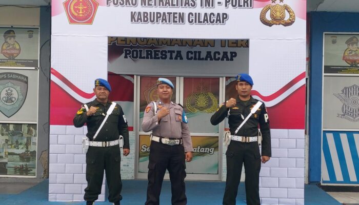 Wujudkan Netralitas dalam Pemilu 2024, Jajaran TNI-POLRI di Kab. Cilacap Dirikan Posko