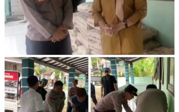 Dukung Renovasi Pembangunan TPQ Syarrofal Hidayah Kapolsek Bergas Berikan Bantuan 30 Sak Semen