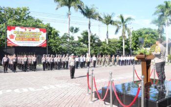 Apel Gelar Pasukan Polres Nganjuk dan Kodim 0810/Nganjuk Dalam Rangka Bulan Bakti TNI –Polri Tahun 2024