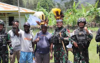 Gelar “DANGMAGAI” Dansatgas Mobile Yonif 300/Bjw dari Suku Damal Papua