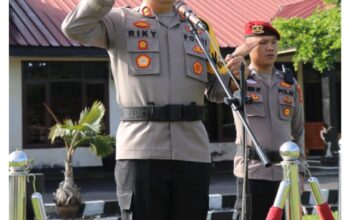 Polres Lampung Barat Laksanakan Apel Pergeseran Pasukan Pengamanan TPS