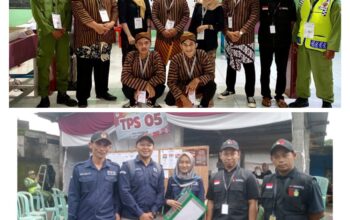 Tampak Ada Keunikan dari Salahsatu TPS Didesa Pagersari Para Petugas nya Menggunakan Pakaian Adat Jawa
