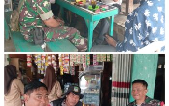 Sinergitas TNI-POLRI Silahturahmi ke Warga Masyarakat dan Tokoh Masyarakat di desa Binaan nya 