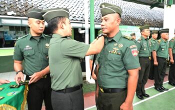 Kodim 0726/Sukoharjo Gelar Upacara Corps Raport Kenaikan Pangkat Periode 1 April 2024