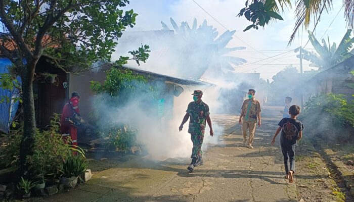 Babinsa Wonosegoro Turut Serta Fogging di Desa Repaking