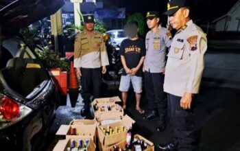 Patroli BLP Polsek Muntilan Amankan 69 Botol Miras Berbagai Merk