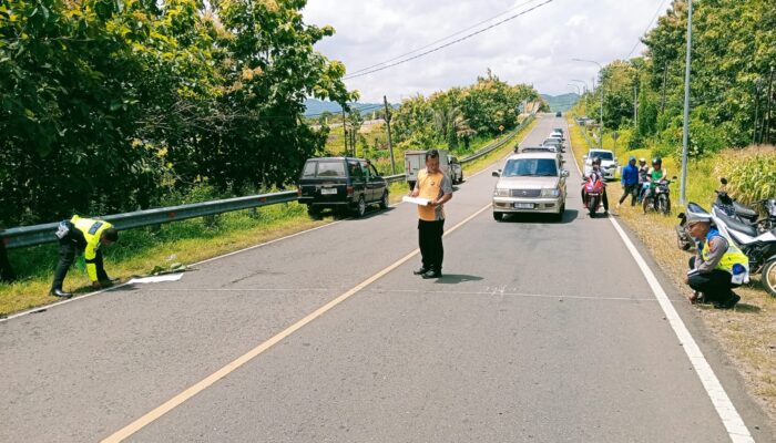 Polisi Lakukan Olah TKP Pengendara Motor Jatuh, Tewas Tertabrak Truk di Pracimantoro