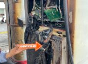 Polisi Olah TKP Kebakaran Mobil Di SPBU Ngadirojo