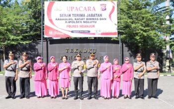 Kapolres Nganjuk Pimpin Serah Terima Jabatan Kabaglog, Kasat Bimas dan Kapolsek Ngluyu