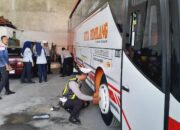 Antisipasi Libur Sekolah, Polres Nganjuk Gelar Ram Check Secara Acak Bagi Armada Bus