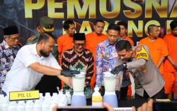 Polresta Malang Kota Bersama Forkopimda Musnahkan Barang Bukti Berbagai Jenis Narkoba