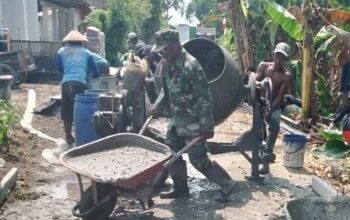 TMMD Sengkuyung Pengerjaan Jalan Rabat Beton Capai 90 Persen