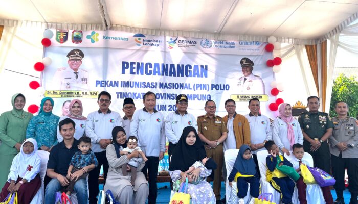 Hadiri Pencanangan PIN Polio Tingkat Provinsi Lampung, Kasrem 043/Gatam Siap Dukung dan Sukseskan Pekan Imunisasi Nasional Polio