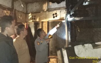 Polsek Cibalong Cek TKP Kebakaran Rumah Panggung