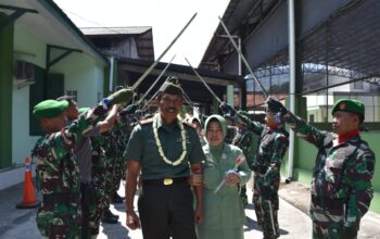 Dandim Grobogan Pimpin Tradisi Pedang Pora Pelepasan Purna Bakti