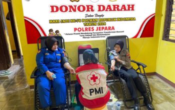 Sambut HUT ke-76, Polwan di Jepara Gelar Aksi Donor Darah