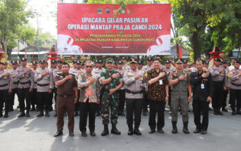 Siap Amankan Pilkada Serentak Tahun 2024, Polres Sukoharjo Laksanakan Apel Gelar Pasukan Operasi Mantap Praja