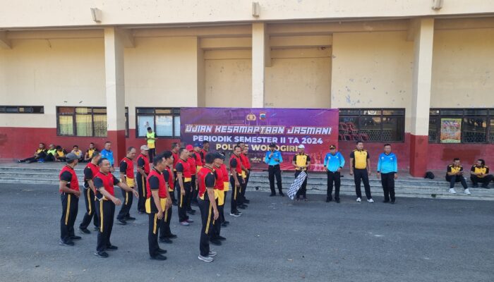Tingkatkan Fisik Personilnya, Polres Wonogiri Uji Kesamaptaan Bagi Personilnya