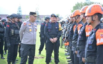 Apel Gelar Pasukan dan Peralatan Operasi Mantap Praja 2024 Jajaran Sat Brimobda Jabar