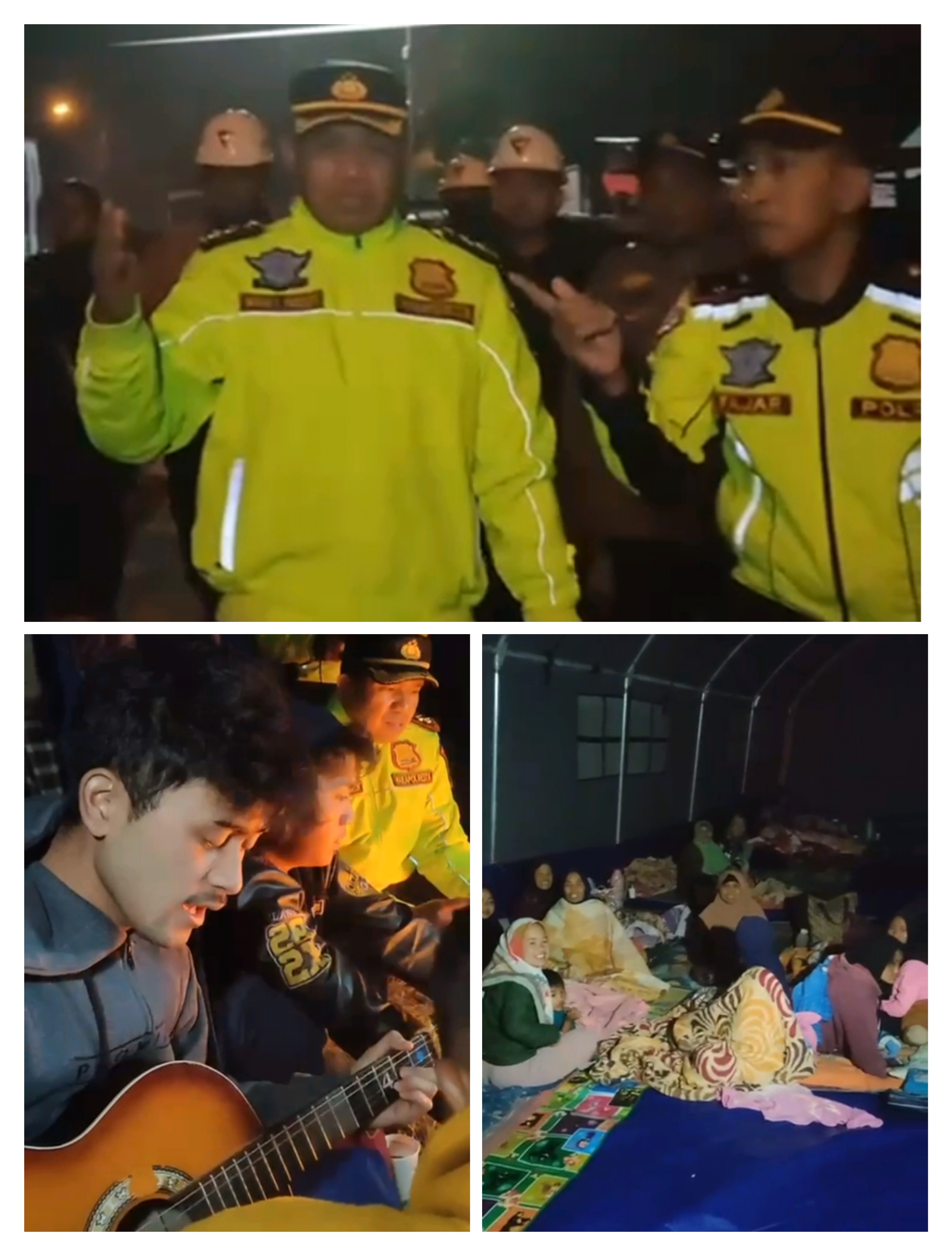 Patroli Malam Terkait Perkembangan Situasi Pasca Bencana Alam Gempa Bumi di wilayah Kec. Kertasari Kab. Bandung Dipimpin oleh Wakapolresta Bandung