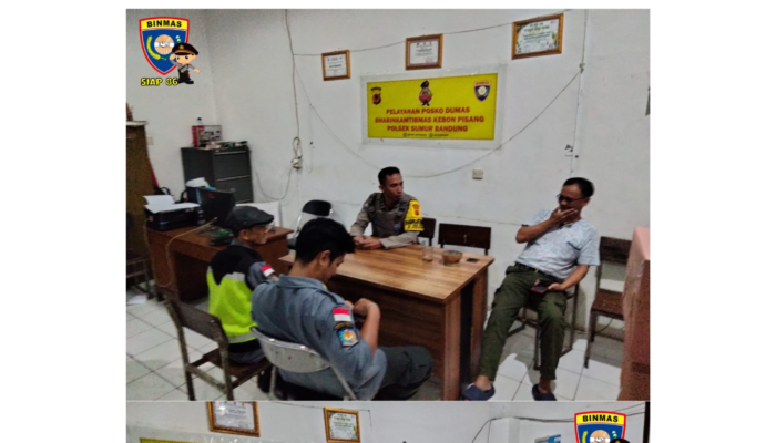 Bhabinkamtibmas Polsek Sumur Bandung Bina Satkamling Linmas RW.12, Tingkatkan Kewaspadaan di Kebon Pisang