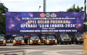 Polrestabes Bandung Melaksanakan Apel Gelar Pasukan Operasi Lilin Lodaya 2024 dalam Rangka Pengamanan Natal 2024 dan Tahun Baru 2025