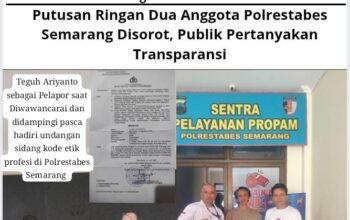 Putusan Ringan Dua Anggota Polrestabes Semarang Disorot, Publik Pertanyakan Transparansi