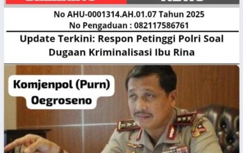 Update Terkini: Respon Petinggi Polri Soal Dugaan Kriminalisasi Ibu Rina