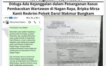 Diduga Ada Kejanggalan dalam Penanganan Kasus Pembacokan Wartawan di Nagan Raya, Bripka Mirza Kanit Reskrim Polsek Darul Makmur Bungkam