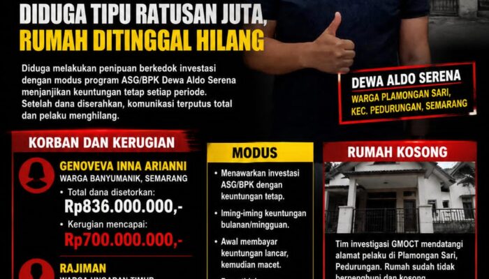 Modus Investasi Bodong ASG/BPK, Pelaku Diduga Tipu Ratusan Juta, Rumah Ditinggal Hilang