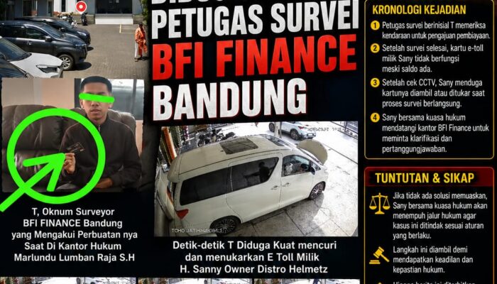 Berniat Urus Pembiayaan, Kartu E-TOLL Pemilik Mobil Diduga Diambil Petugas Survei BFI Finance Bandung