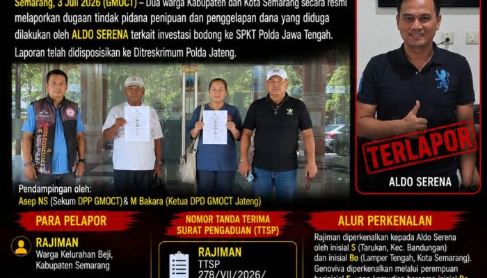 Dua Warga Korban Aldo Serena Resmi Lapor Dugaan Penipuan Investasi Bodong ke Polda Jateng
