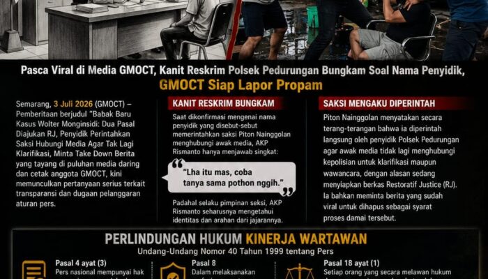 Pasca Viral di Media GMOCT, Kanit Reskrim Polsek Pedurungan Bungkam Soal Nama Penyidik, GMOCT Siap Lapor Propam