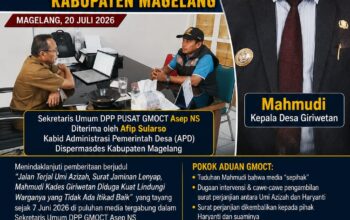 Mahmudi Sebut Media “Sepihak” dan Diduga Cawe-Cawe Intervensi, GMOCT Resmi Laporkan Kades Giriwetan Tersebut ke Dispermasdes Kab. Magelang