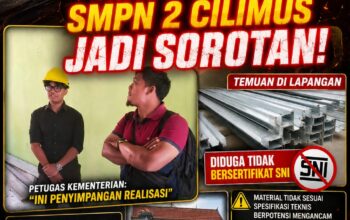 Diduga Gunakan Baja Ringan Tak Sesuai Spesifikasi, Proyek Revitalisasi SMPN 2 Cilimus Jadi Sorotan