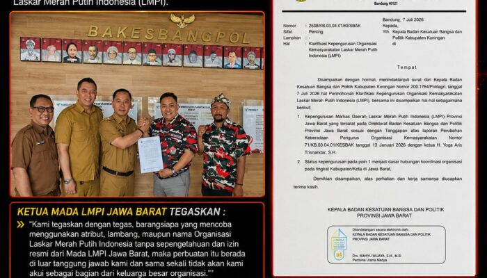 Bakesbangpol Jabar Keluarkan Surat Klarifikasi LMPI, H. Yoga Aris Trisnandar : Atribut dan Nama yang Dipakai Tanpa Izin Tidak Kami Akui