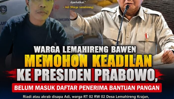 Warga Lemahireng Bawen Memohon Keadilan ke Presiden Prabowo, Belum Masuk Daftar Penerima Bantuan Pangan