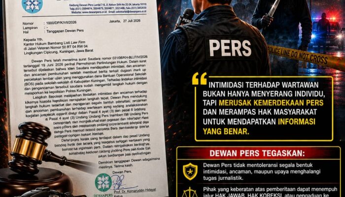 Dewan Pers Dukung Langkah Hukum Wartawan Korban Intimidasi: Serangan Terhadap Jurnalis Adalah Serangan Terhadap Kebebasan Pers