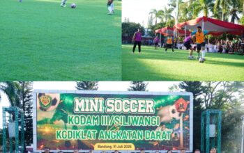 Makodam III/Siliwangi Taklukkan Kodiklatad 7-1, Pangdam Sumbang Empat Gol pada Laga Mini Soccer Persahabatan