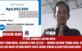 Berkat Peran Media, Sebagian Utang Selesai — Ridwan Ucapkan Terima Kasih, Sisa Rp500.000 Masih Ditahan Wahyu Surya Gading dengan Alasan Pekerjaan Bonus