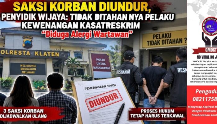 Saksi Korban Diundur, Penyidik Wijaya: Tidak Ditahan nya Pelaku Kewenangan Kasatreskrim untuk Menjawab, “Diduga Alergi Wartawan”