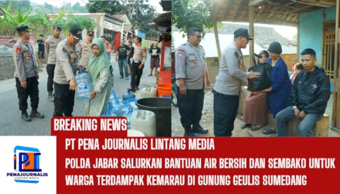 Polda Jabar Salurkan Bantuan Air Bersih dan Sembako untuk Warga Terdampak Kemarau di Gunung Geulis Sumedang
