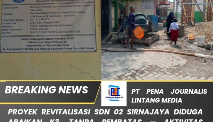 Proyek Revitalisasi SDN 02 Sirnajaya Diduga Abaikan K3, Tanpa Pembatas — Aktivitas Bersama Siswa Sangat Berbahaya